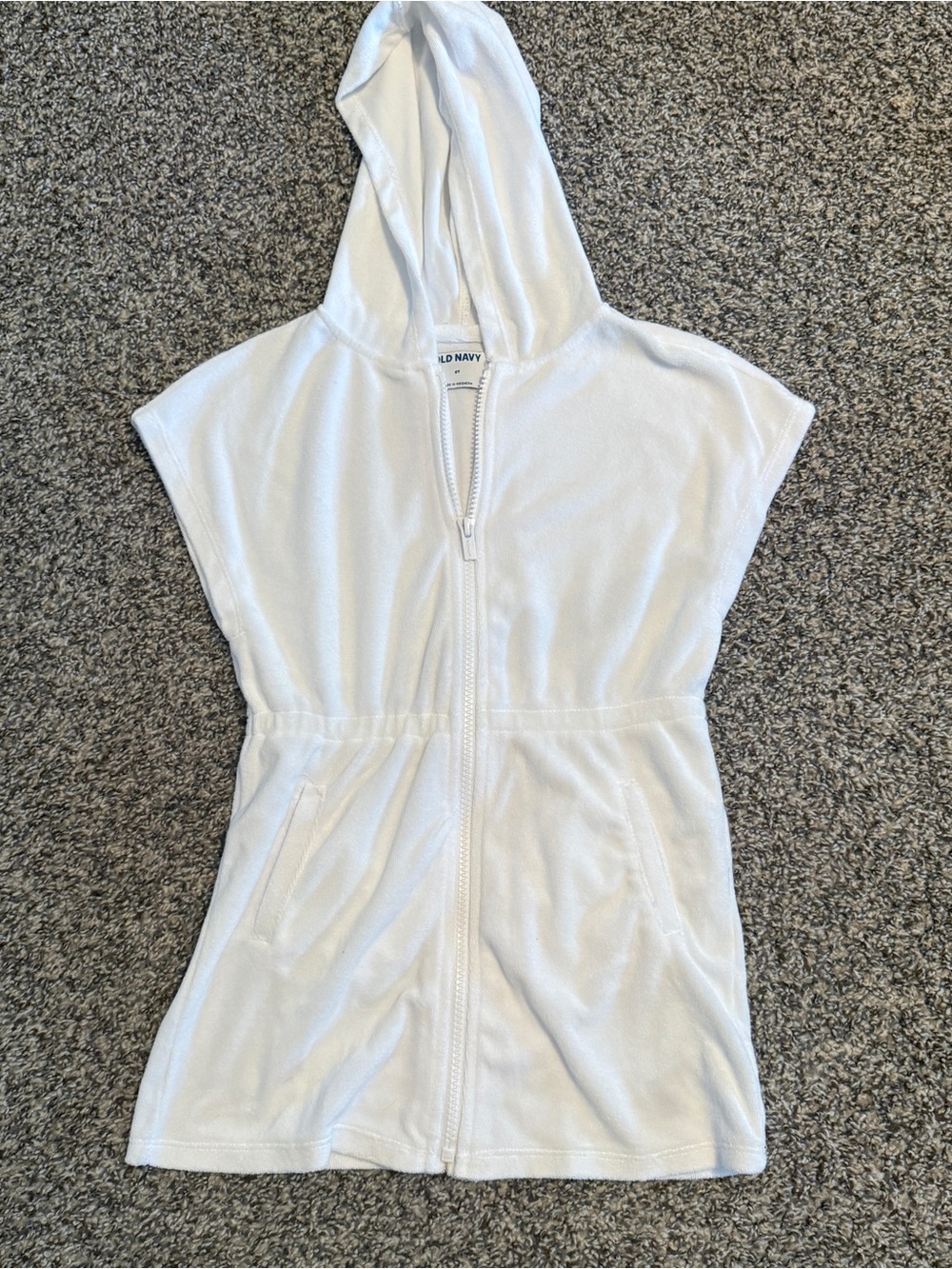 Old Navy White Hooded Kids Swim Cover-Up